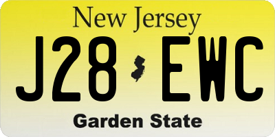 NJ license plate J28EWC