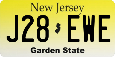 NJ license plate J28EWE