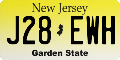NJ license plate J28EWH