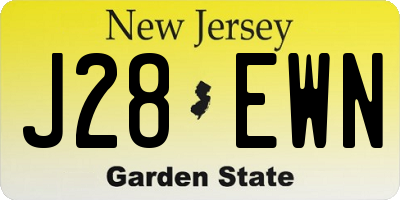 NJ license plate J28EWN