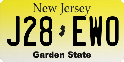 NJ license plate J28EWO
