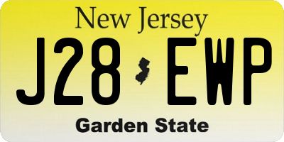 NJ license plate J28EWP
