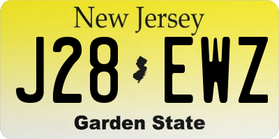 NJ license plate J28EWZ