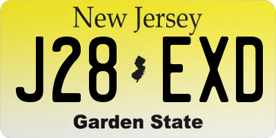 NJ license plate J28EXD