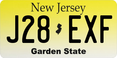 NJ license plate J28EXF