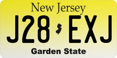 NJ license plate J28EXJ