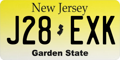 NJ license plate J28EXK