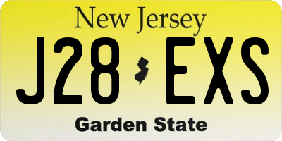 NJ license plate J28EXS