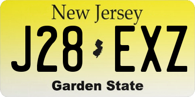 NJ license plate J28EXZ