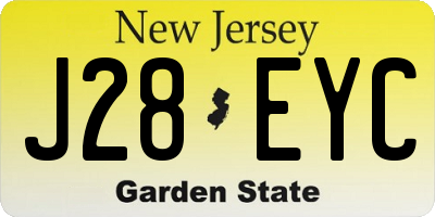 NJ license plate J28EYC