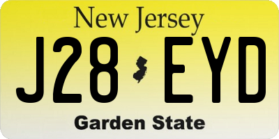 NJ license plate J28EYD