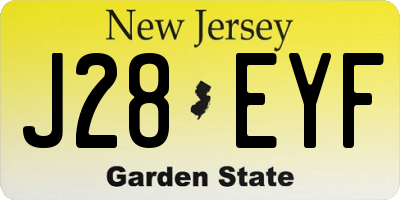NJ license plate J28EYF