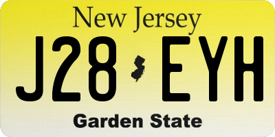 NJ license plate J28EYH