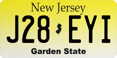 NJ license plate J28EYI