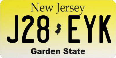 NJ license plate J28EYK