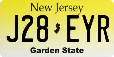 NJ license plate J28EYR