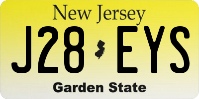 NJ license plate J28EYS