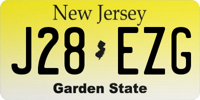 NJ license plate J28EZG