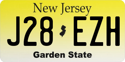 NJ license plate J28EZH