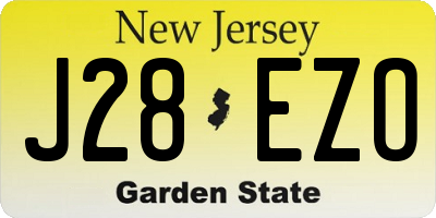 NJ license plate J28EZO