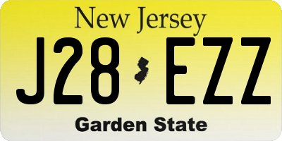 NJ license plate J28EZZ