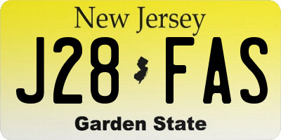 NJ license plate J28FAS