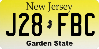 NJ license plate J28FBC