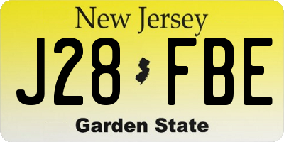 NJ license plate J28FBE