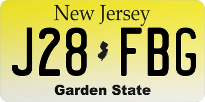 NJ license plate J28FBG