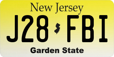 NJ license plate J28FBI