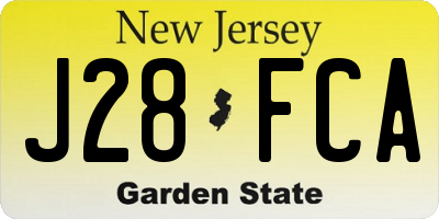 NJ license plate J28FCA