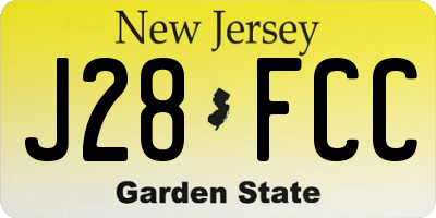 NJ license plate J28FCC
