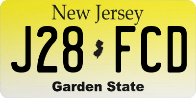 NJ license plate J28FCD