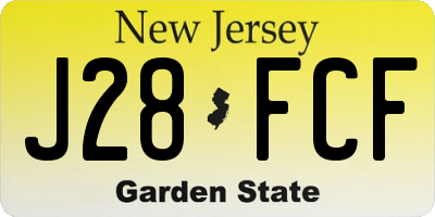 NJ license plate J28FCF