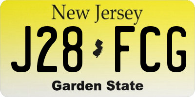 NJ license plate J28FCG