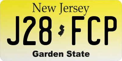 NJ license plate J28FCP