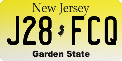 NJ license plate J28FCQ