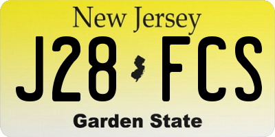 NJ license plate J28FCS