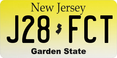NJ license plate J28FCT