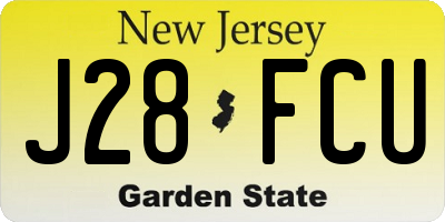 NJ license plate J28FCU