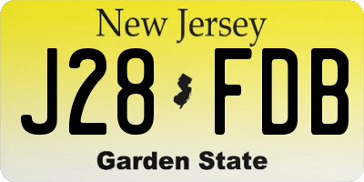 NJ license plate J28FDB