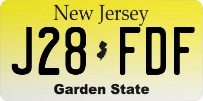 NJ license plate J28FDF