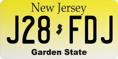 NJ license plate J28FDJ