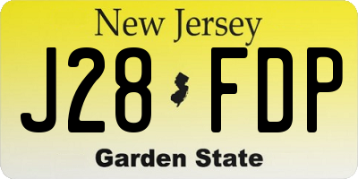 NJ license plate J28FDP