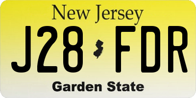 NJ license plate J28FDR