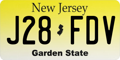 NJ license plate J28FDV