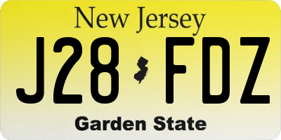 NJ license plate J28FDZ