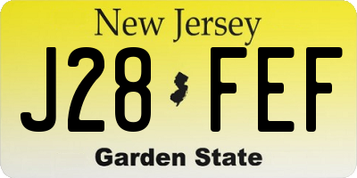 NJ license plate J28FEF