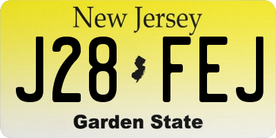 NJ license plate J28FEJ
