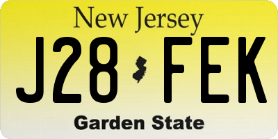 NJ license plate J28FEK